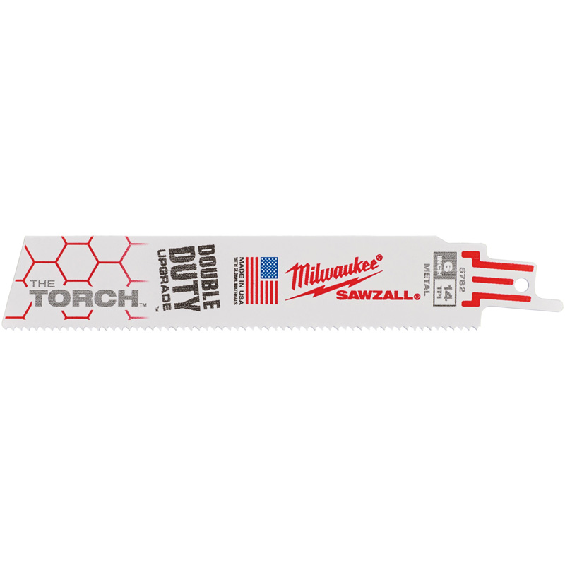 5 Panze Sawzall Heavy Duty TORCH™ pentru lucrari de demolare, pentru fierastraie sabie, bimetal, 150/1.8 mm - 14 TPI