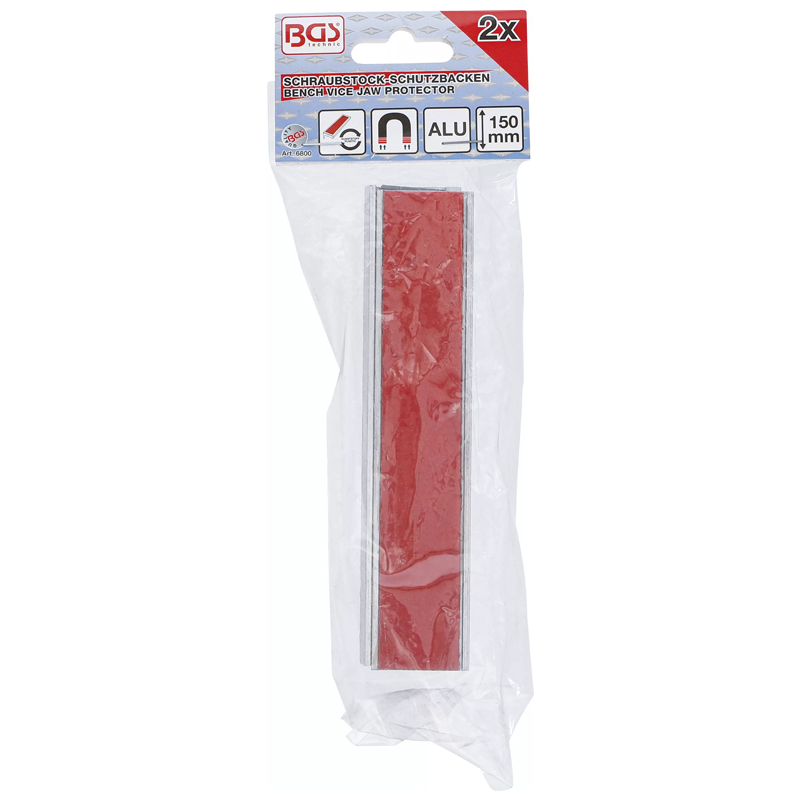 Bacuri protectie menghina 150mm, cu suprafata din plastic rosu, BGS