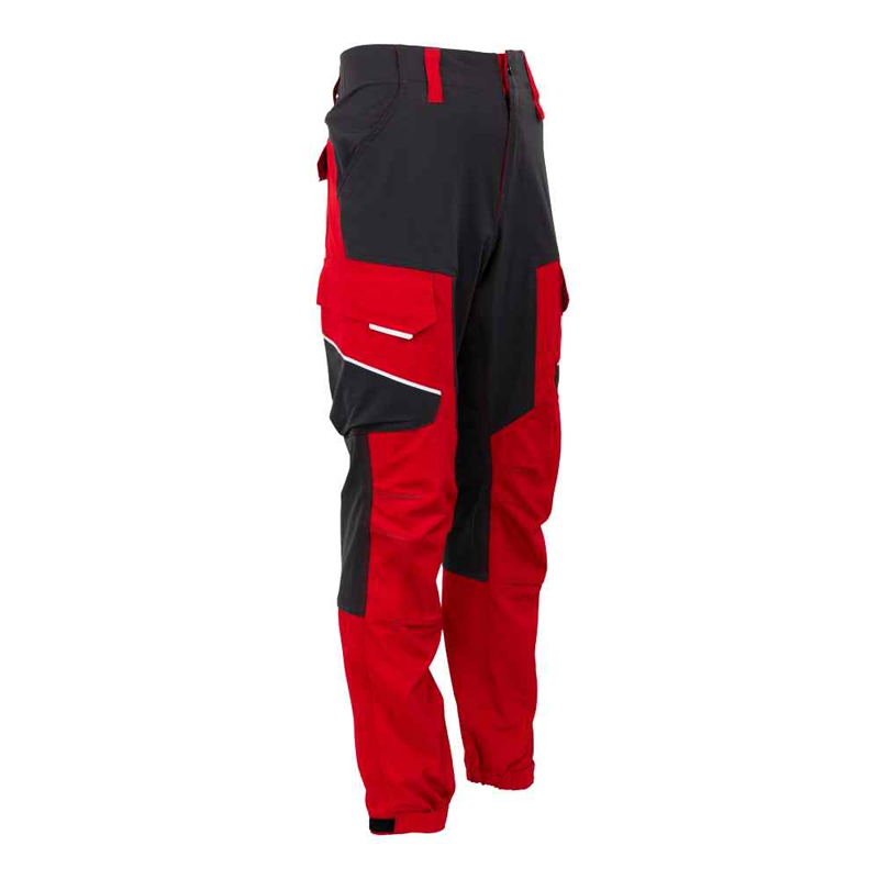 Pantaloni de lucru, talie strecth Elastico, rosu-gri, marimea XS