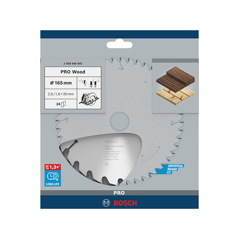 Disc pentru circular, 165 x 30 mm, 24 dinti, PRO Wood