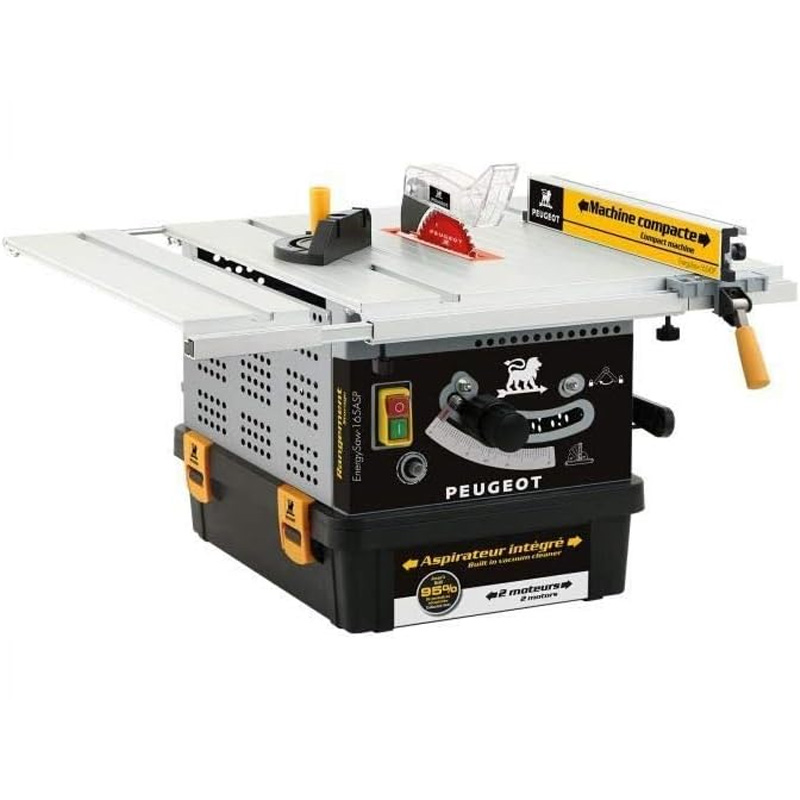 Fierastrau circular de banc Peugeot ENERGYSAW-180ASP, aspirator integrat, 2200 W, disc 180mm