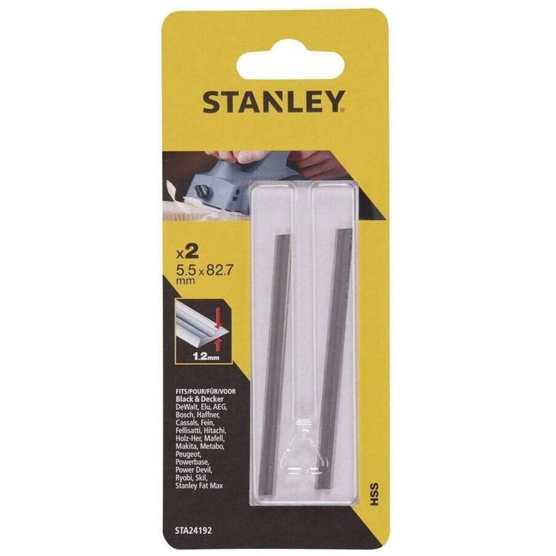 Set 2 cutite/lame otel rapid pentru rindea, 5.5x82.7x1.2 mm STANLEY® tip STA24192-XJ