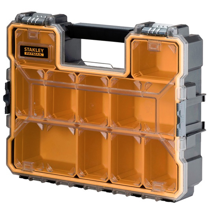 Organizator profesional adanc STANLEY® FATMAX® 10 compartimente, 450x360x120 mm cu incuietori metalice