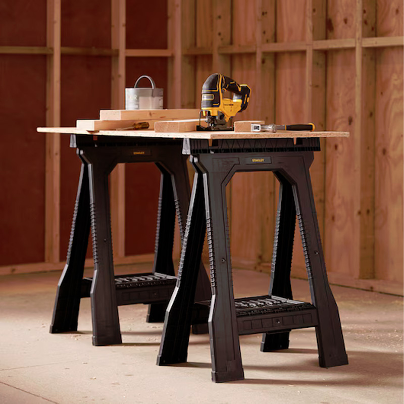 Set 2 capre de taiat lemne din plastic 57x9x82 cm, capacitate max. 362 kg, pliabile, STANLEY® STST1-70355