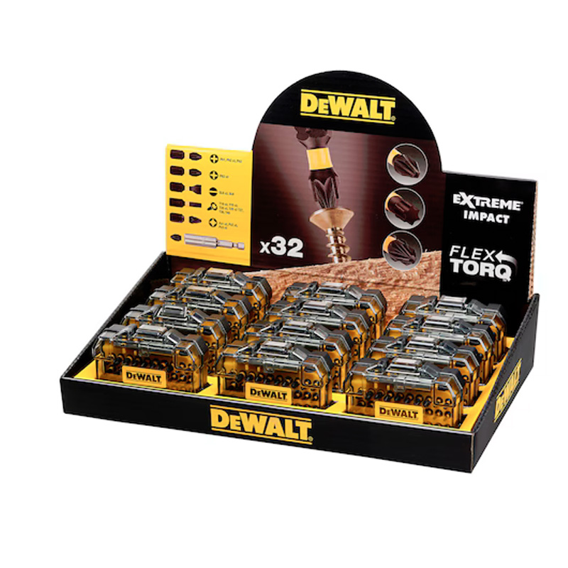 Stand de prezentare cu 12 seturi de biti DeWalt DT70523T-QZ FLEXTORQ, tip DT70523TM-QZ