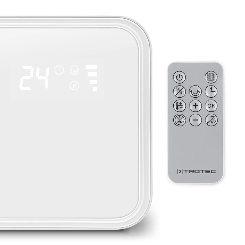 Incalzitor electric de perete Trotec TFC-W28E, 2kW, cu ventilator si telecomanda/termostat digital