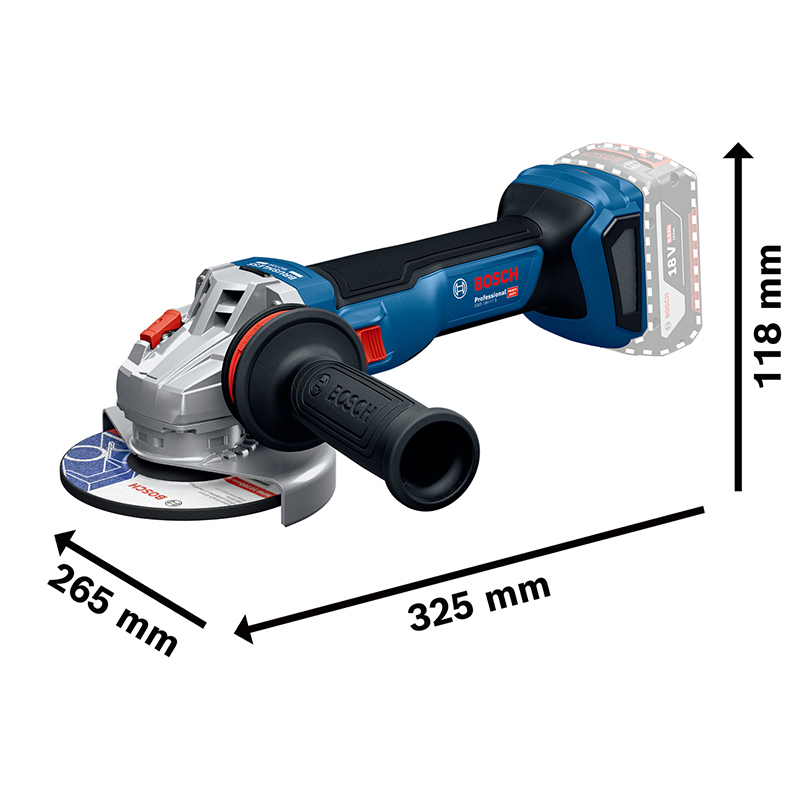 Polizor unghiular 125 mm, cu 2 acumulatori 18V 5.0Ah, BOSCH GWS 18V-11