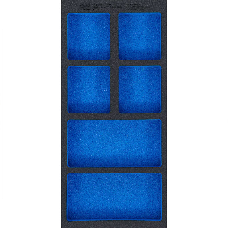Suport organizator din spuma, 1/3 sertar, 6 compartimente, 408x189x32 mm, BGS