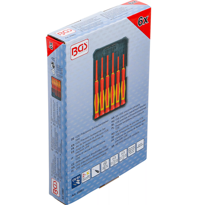 Set 6 surubelnite de precizie pentru electricieni, izolate VDE 1000V, BGS 35883