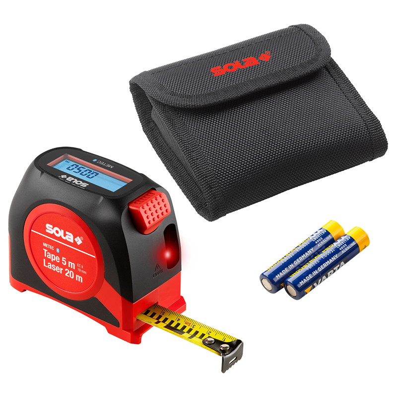 Ruleta digitala SOLA METEC, 5m, cu telemetru laser 20m, Bluetooth