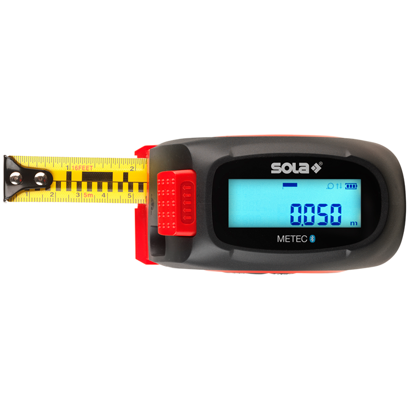 Ruleta digitala SOLA METEC, 5m, cu telemetru laser 20m, Bluetooth