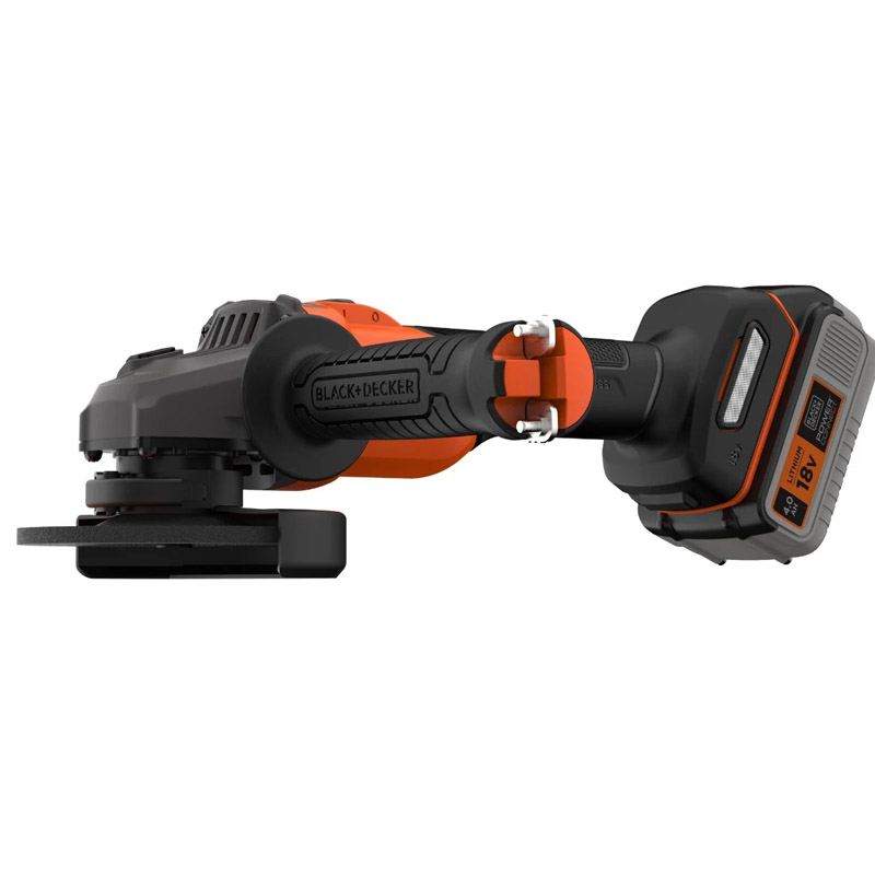 Polizor unghiular BLACK&DECKER, cu acumulatori 18V Li-Ion 1x 4.0Ah, 115mm, 7600rpm, tip BCG6L8F1S-QW