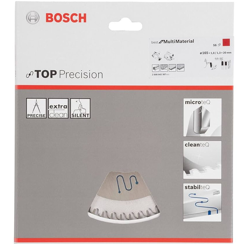 Disc pentru circular, 165x20x1.8 mm, 56 dinti, Multi Material, BOSCH
