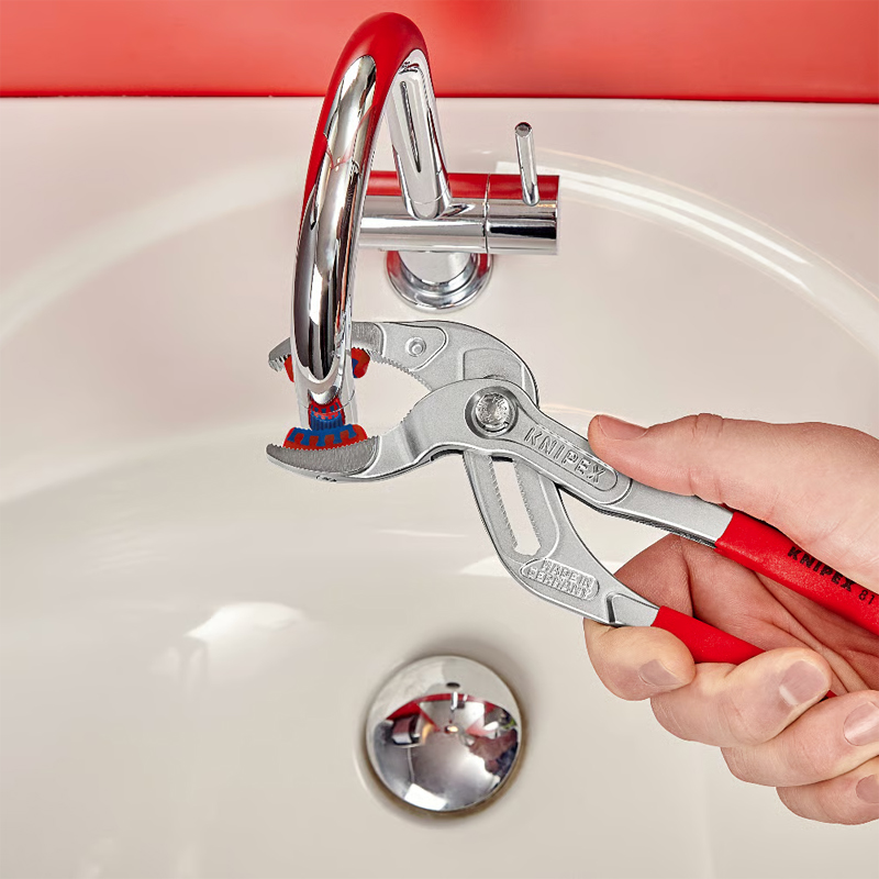 Cleste pentrut sifon, conectori si tevi plastic 250 mm, Ø 10-75 mm, Knipex