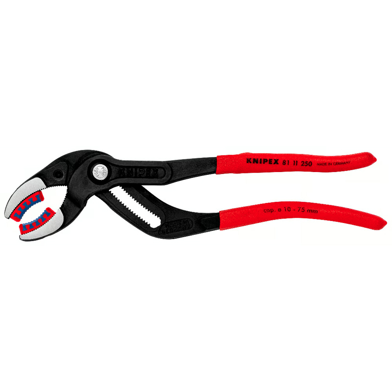 Cleste pentrut sifon, conectori si tevi plastic 250 mm, Ø 10-75 mm, Knipex