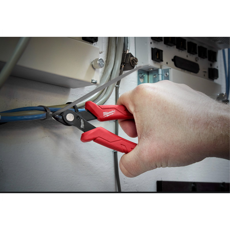 Cleste electronist cu taietura laterala, mini, cu arc, Milwaukee 