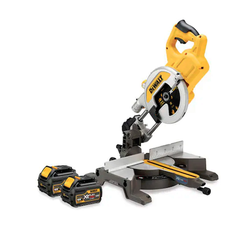 Fierastrau circular cu taiere inclinata 216 mm, cu acumulatori Li-Ion XR FLEXVOLT 54 V 2x 6.0 Ah, DeWalt tip DCS777T2-QW