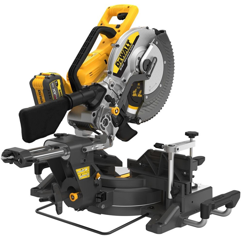 Fierastrau circular cu taiere inclinata 305 mm, cu acumulatori Li-Ion XR FLEXVOLT 54 V 2x 9.0 Ah, DeWalt tip DCS781X2-QW