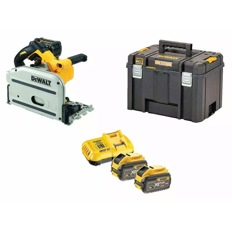 Fierastrau circular 165 mm, cu acumulatori Li-Ion XR FLEXVOLT 54 V 2x 6.0 Ah, BRUSHLESS, DeWalt tip DCS520T2-QW