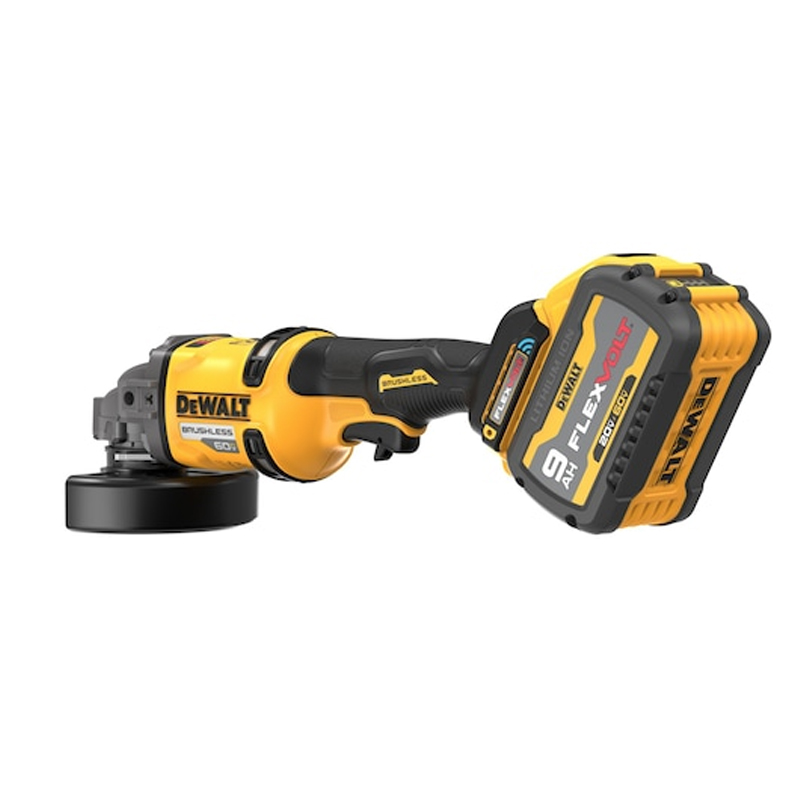 Polizor unghiular cu functie Detect DeWALT, 125mm, 2x54V, 9.0Ah, 9000rpm, incarcator, cutie T-STAK, tip DCG418SHDX2-QW