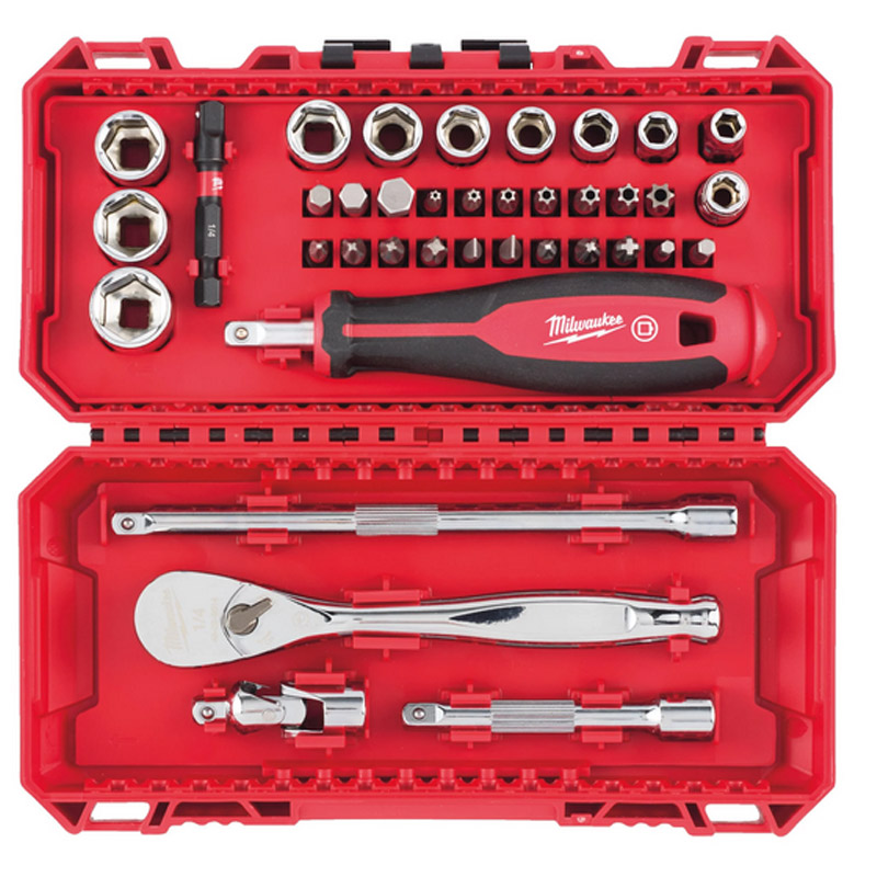 Set 38 piese, chei tubulare + biti 1/4