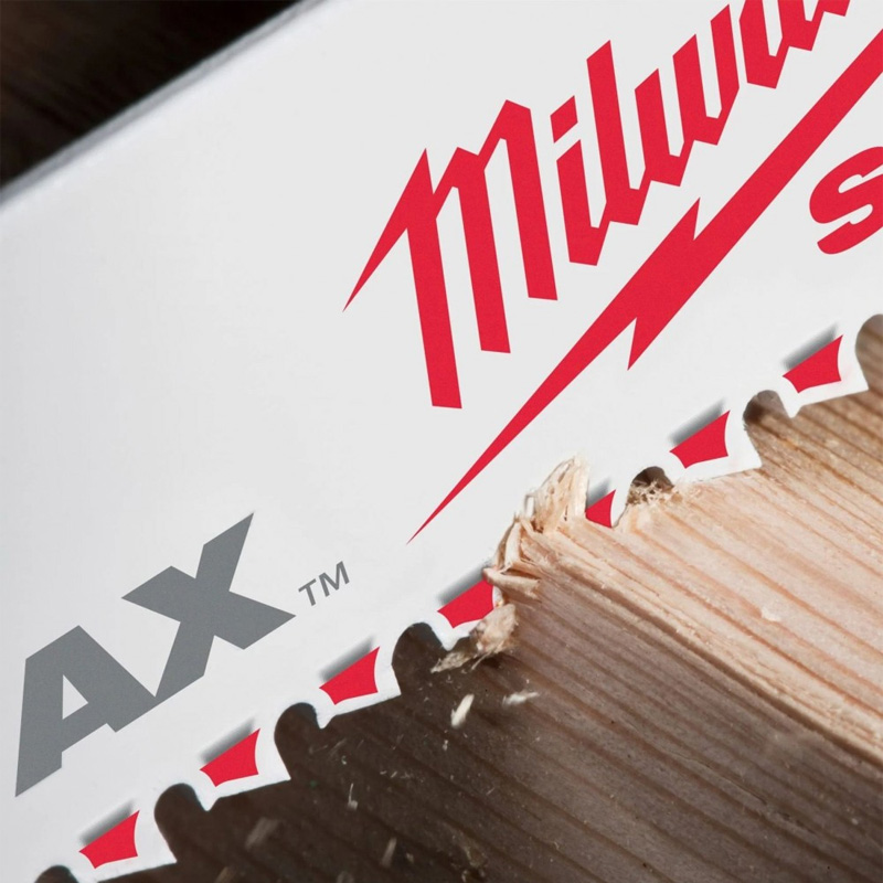 Panze pentru fierastrau sabie Milwaukee Heavy Duty AX™ - 300 mm, pentru demolari, lemn cu cuie, set 5 bucati