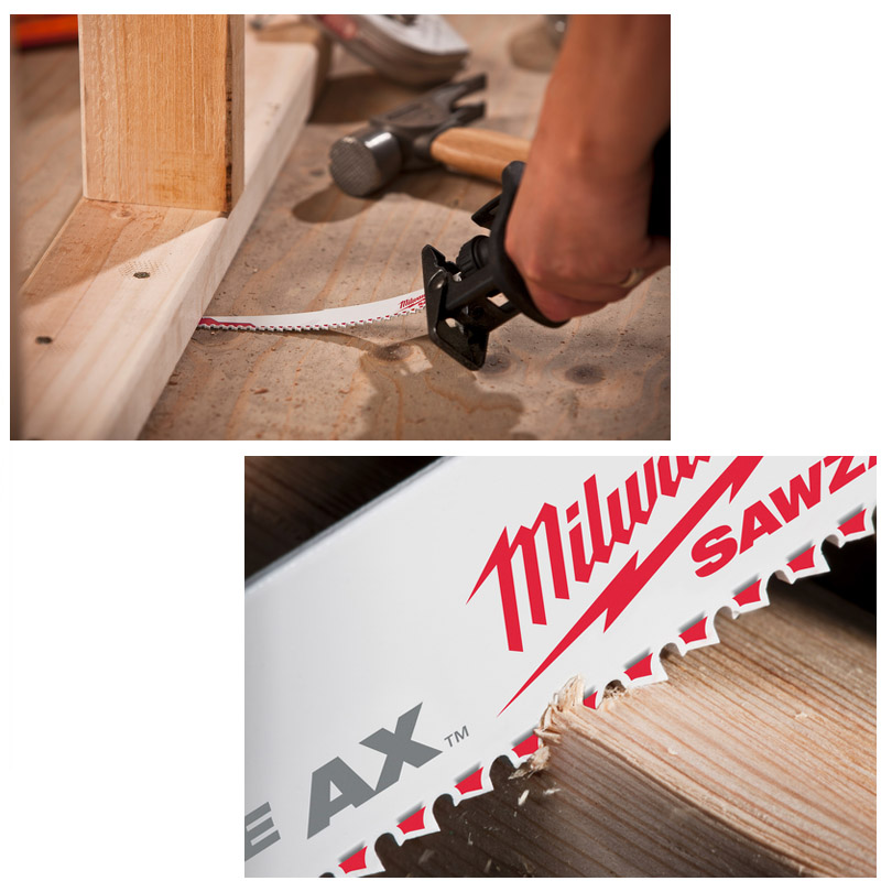 Set 5 panze Heavy Duty AX™ HSS FLEXIBIL sabie, pentru demolari (lemn si cuie), 300/1.6 mm, 5 TPI Milwaukee