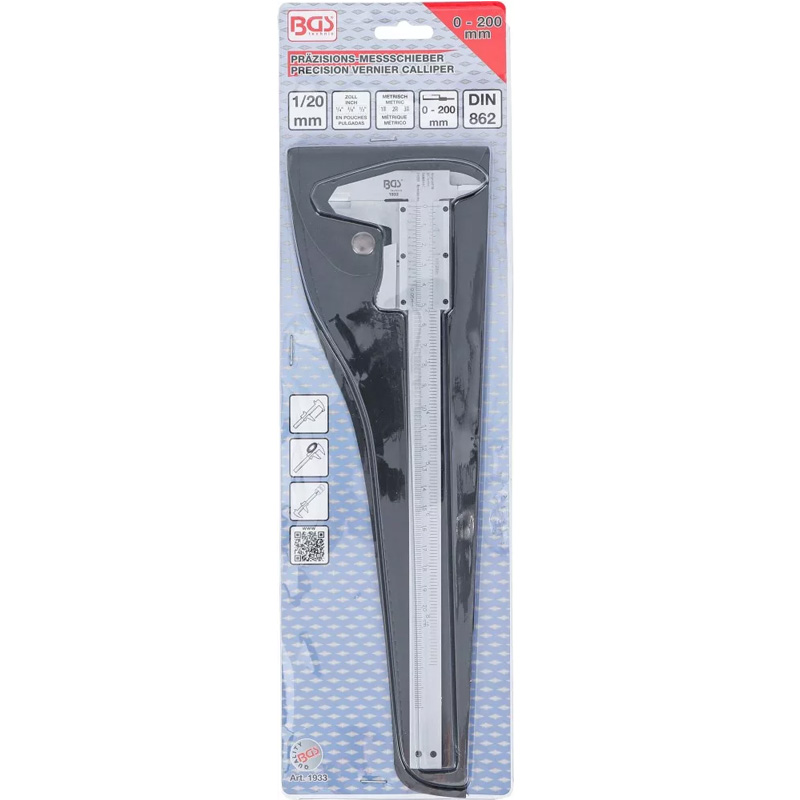 Subler de precizie, 0-200 mm, BGS