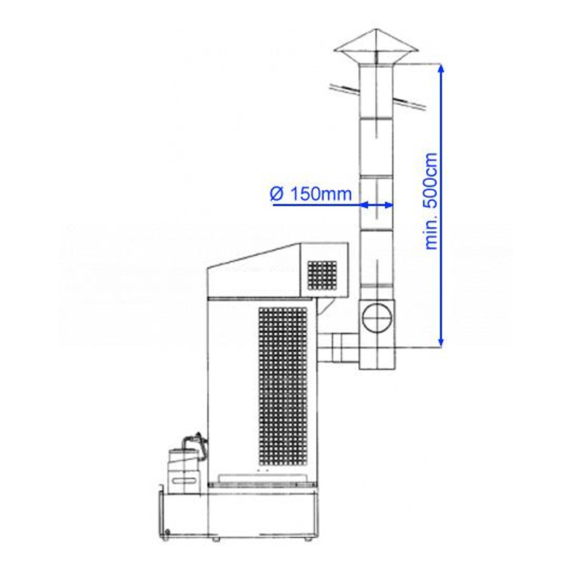 Incalzitor cu ulei ars MTM 30-52 RF ECO WARM - 52 kW, evacuare frontala