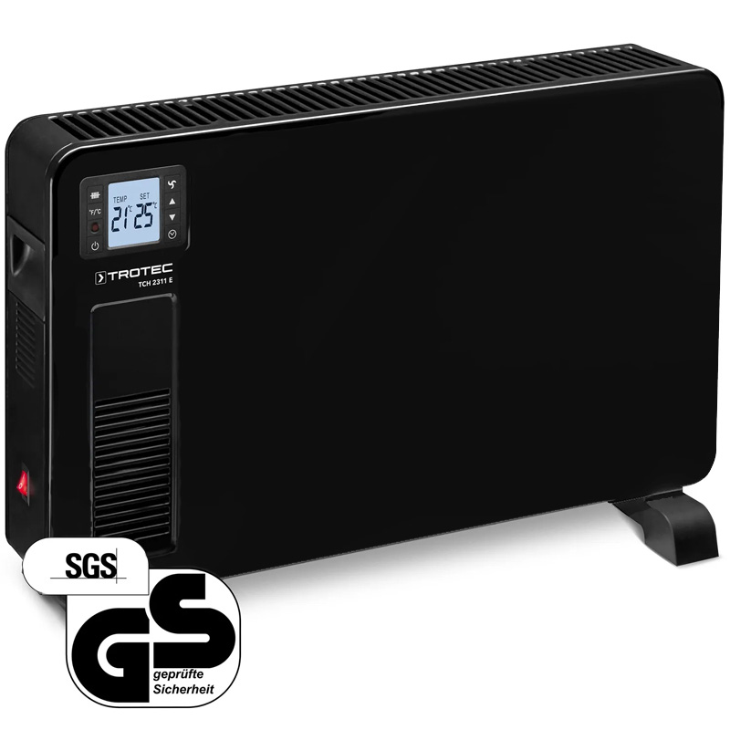 Convector electric TROTEC TCH 2311E Design Drept - 2300W, negru, cu telecomanda