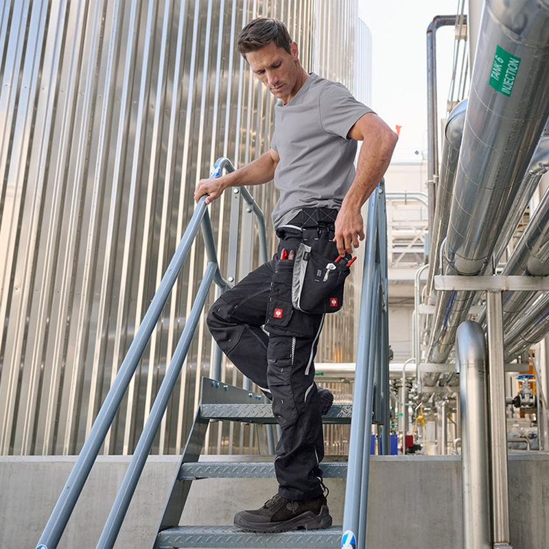 Pantaloni de lucru ergonomici Strauss, e.s.motion 2020, negru-platina, marimea 48