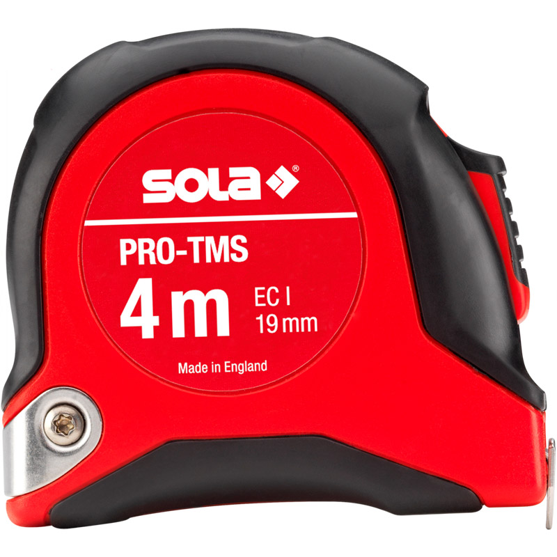 Ruleta SOLA Profesional PRO-TMS, 4 m, clasa de precizie 1, lama INOX 19mm
