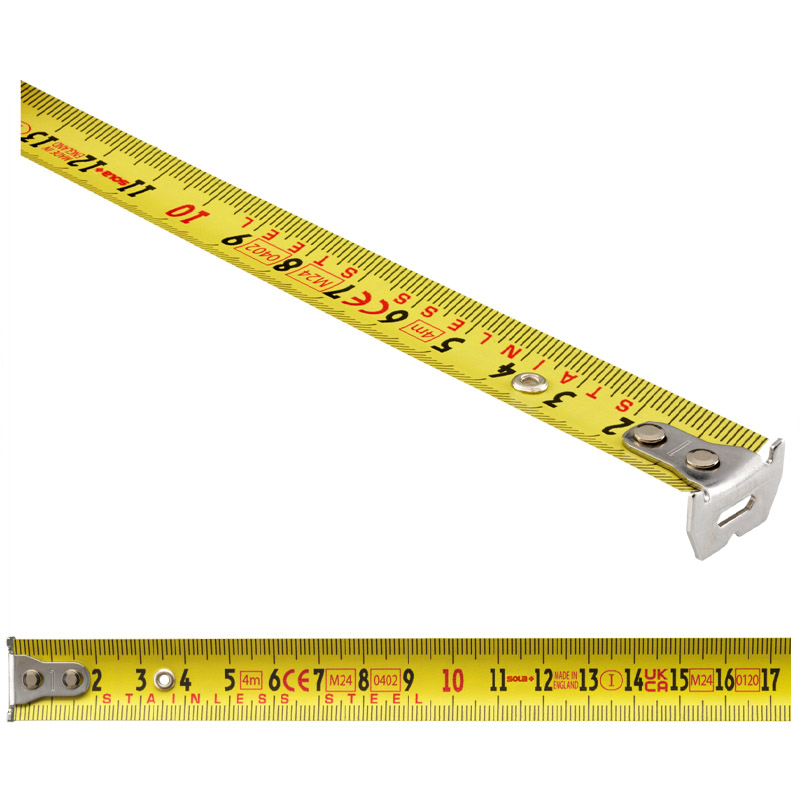 Ruleta SOLA Profesional PRO-TMS, 4 m, 19 mm, clasa 1, rezistenta la rugina si durabila