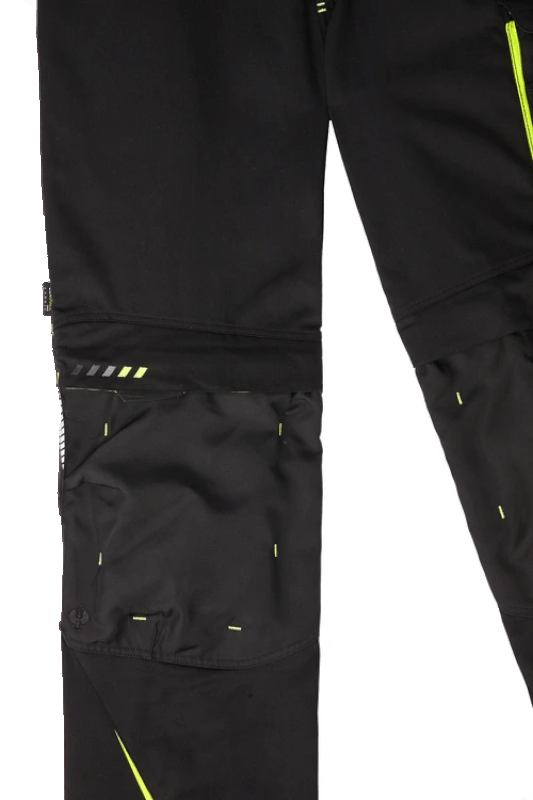 Pantaloni de lucru ergonomici Strauss, e.s.motion 2020, negru-galben/portocaliu fosforescent, marimea 58