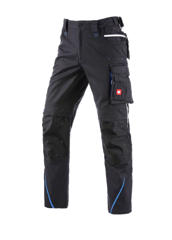 Pantaloni de lucru ergonomici Strauss, e.s.motion 2020, negru grafit-albastru, marimea 38