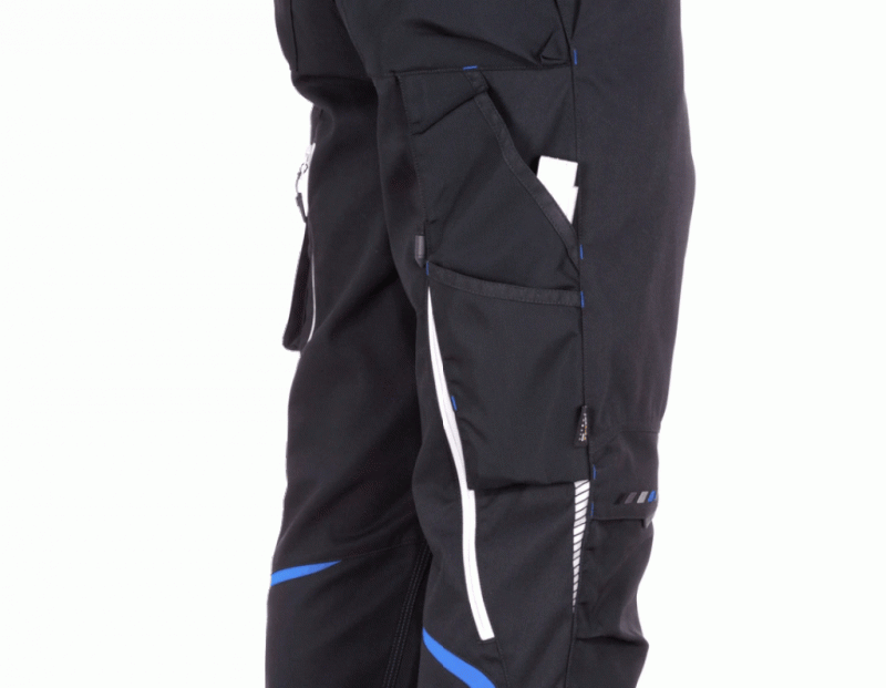 Pantaloni de lucru ergonomici Strauss, e.s.motion 2020, negru grafit-albastru, marimea 38