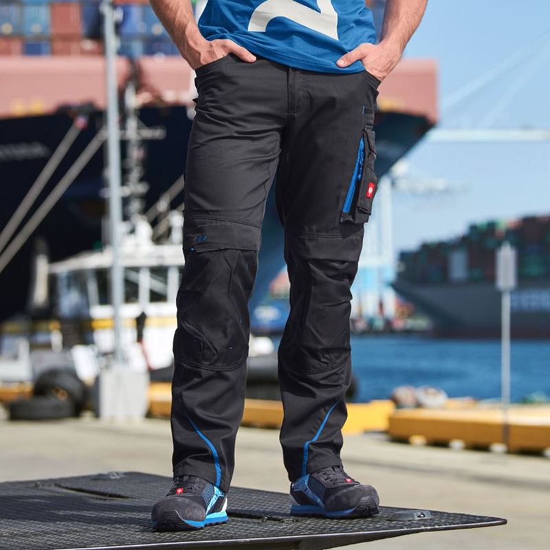 Pantaloni de lucru ergonomici Strauss, e.s.motion 2020, negru grafit-albastru, marimea 38