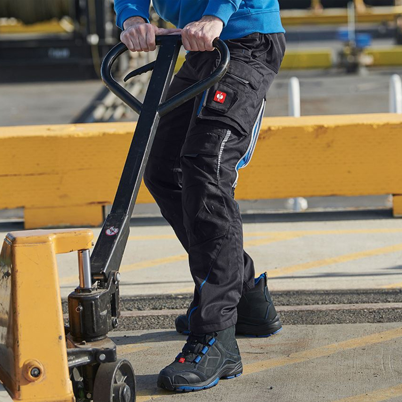 Pantaloni de lucru ergonomici Strauss, e.s.motion 2020, negru grafit-albastru, marimea 38