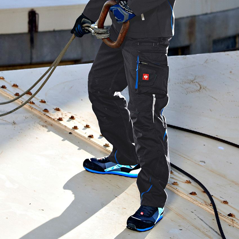 Pantaloni de lucru ergonomici Strauss, e.s.motion 2020, negru grafit-albastru, marimea 38