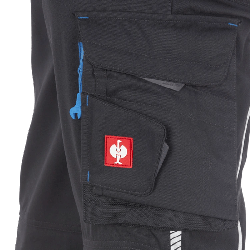 Pantaloni de lucru ergonomici Strauss, e.s.motion 2020, negru grafit-albastru, marimea 48