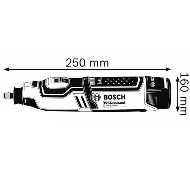 Minifreza cu acumulator Bosch GRO 12V-35 Professional - 2x2.0Ah, L-BOXX