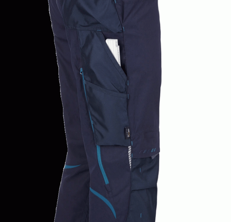 Pantaloni de lucru ergonomici Strauss, e.s.motion 2020, albastru inchis/albastru, marimea 54