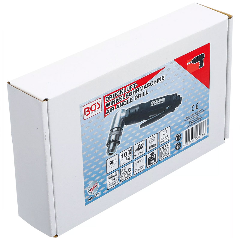 Masina de gaurit pneumatica unghiulara BGS, mandrina rapida max. 10 mm, 1800 rpm