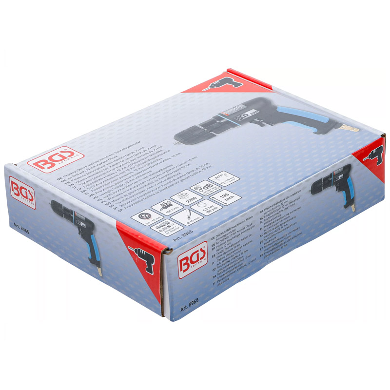 Masina de gaurit pneumatica reversibila BGS Profesional, mandrina rapida max. 10 mm, 2200 rpm