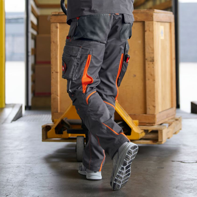 Pantaloni de lucru ergonomici Strauss, e.s.motion 2020, gri antracit/portocaliu fosforescent, marimea 38