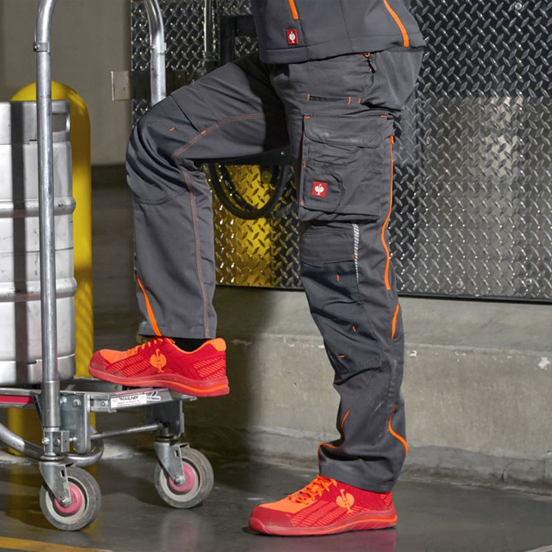 Pantaloni de lucru ergonomici Strauss, e.s.motion 2020, gri antracit/portocaliu fosforescent, marimea 38