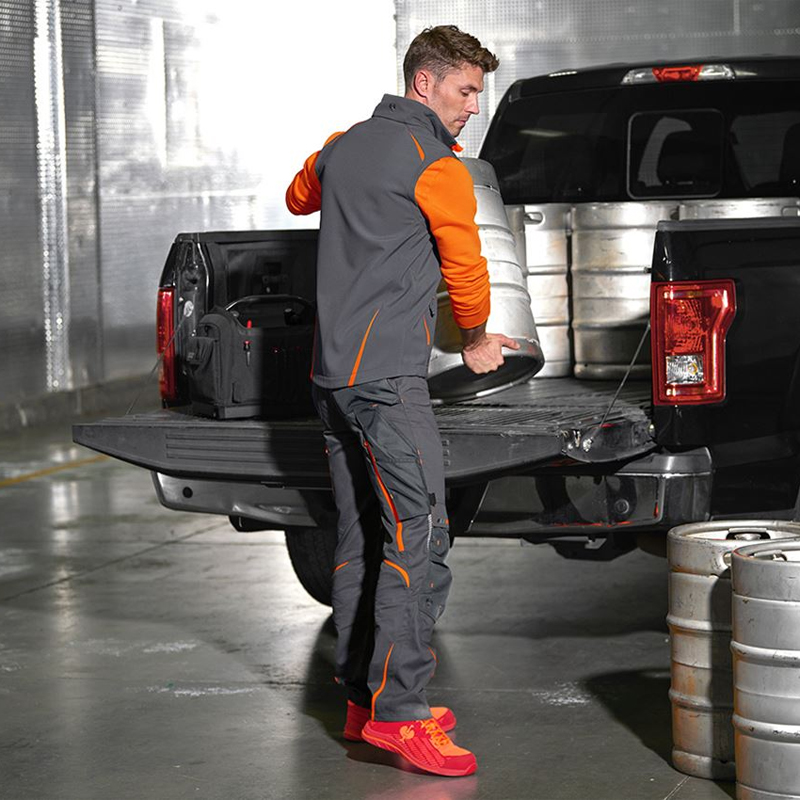 Pantaloni de lucru ergonomici Strauss, e.s.motion 2020, gri antracit/portocaliu fosforescent, marimea 38