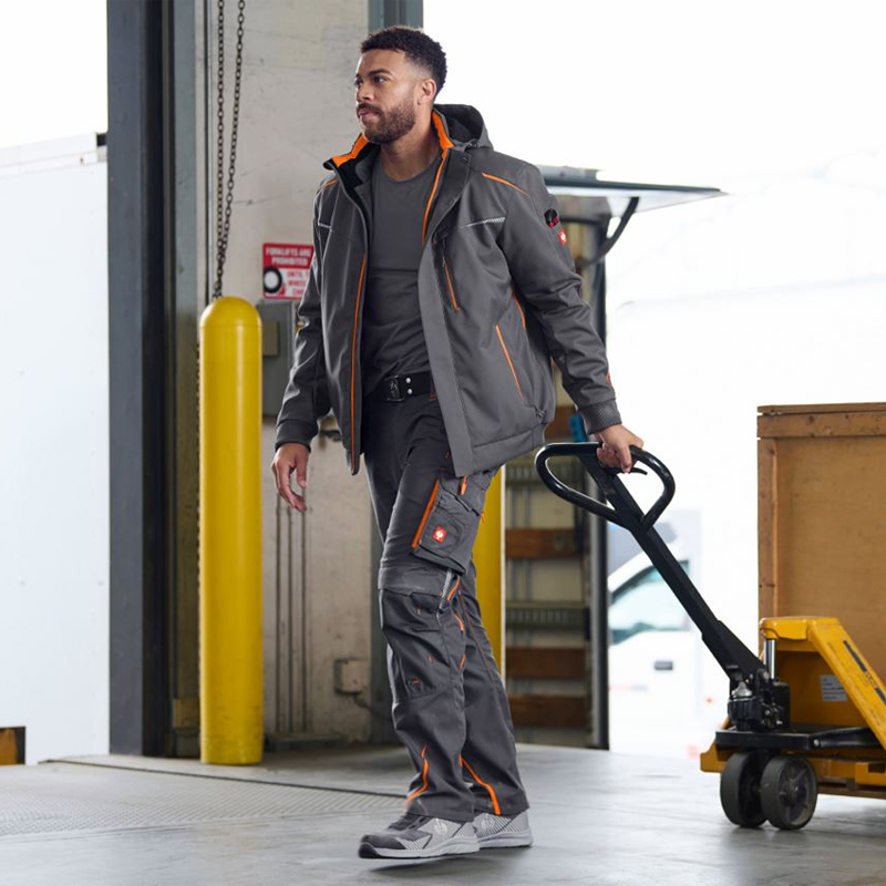Pantaloni de lucru ergonomici Strauss, e.s.motion 2020, gri antracit/portocaliu fosforescent, marimea 38