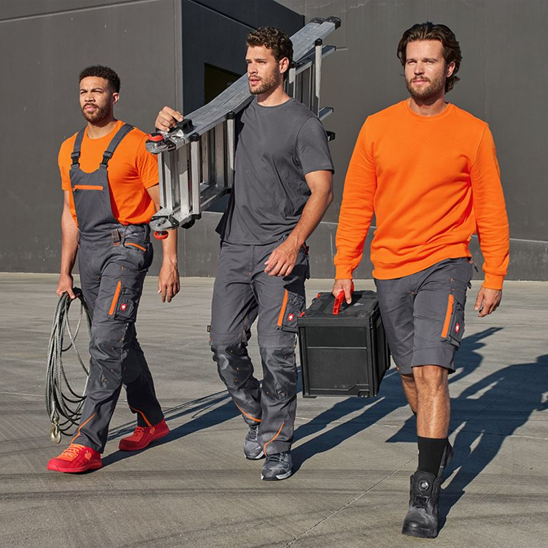 Pantaloni de lucru ergonomici Strauss, e.s.motion 2020, gri antracit/portocaliu fosforescent, marimea 38