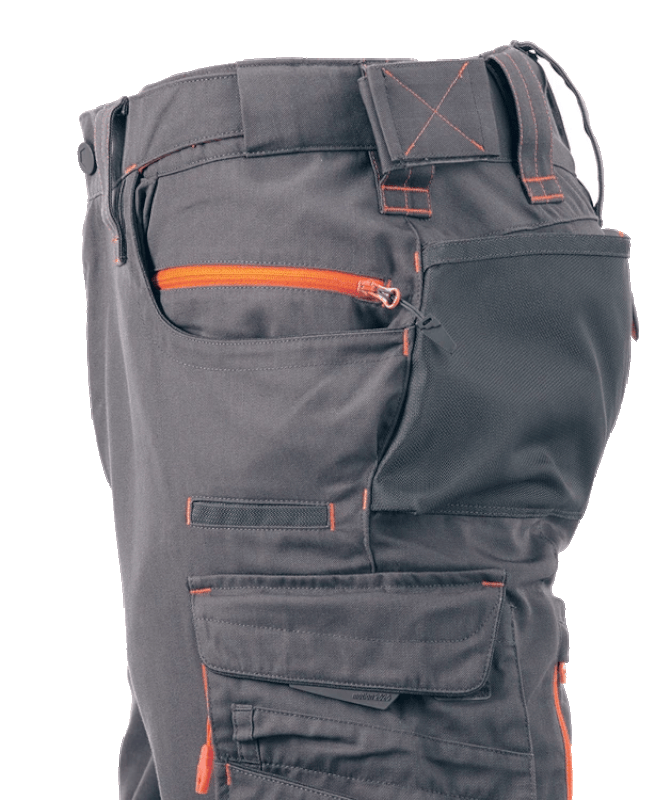 Pantaloni de lucru ergonomici Strauss, e.s.motion 2020, gri antracit/portocaliu fosforescent, marimea 46